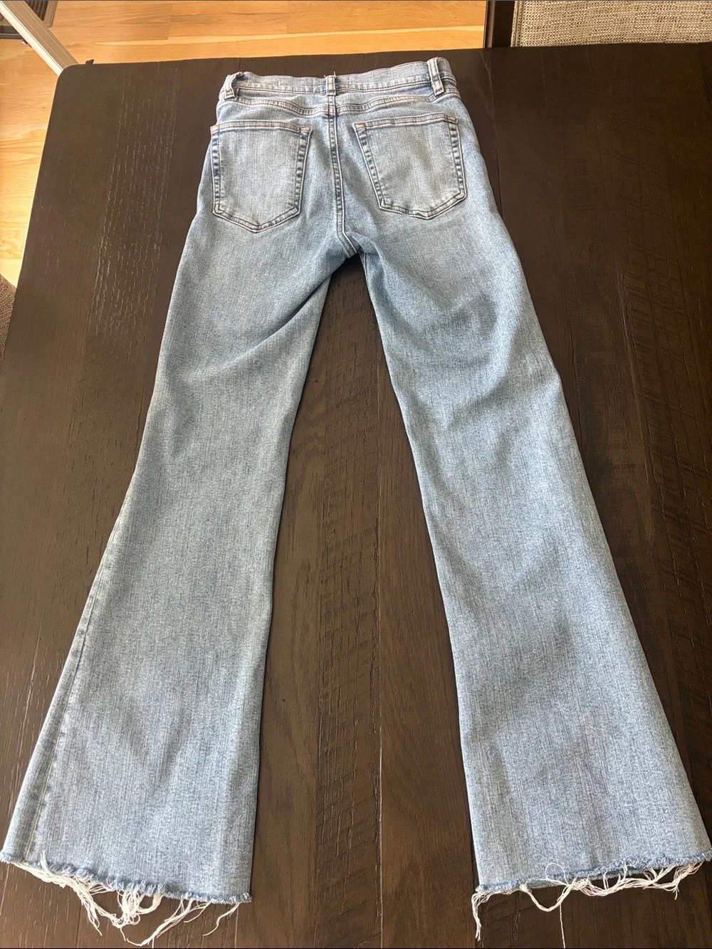 Frame The Icon Raw Hem Flare Jeans